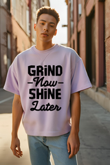 Unisex Shine Later Typography Terry Cotton Oversized T-shirt