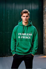 Men's Fearless Bottle Green Oversized Hooded Sweatshirt