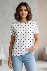 Women’s Minimal Floral Pattern AOP T-Shirt