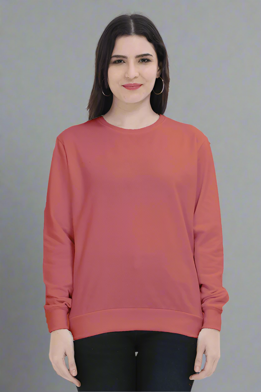 Unisex Plain Coral Sweatshirt