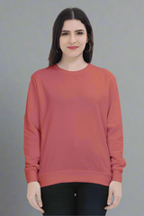 Unisex Plain Coral Sweatshirt