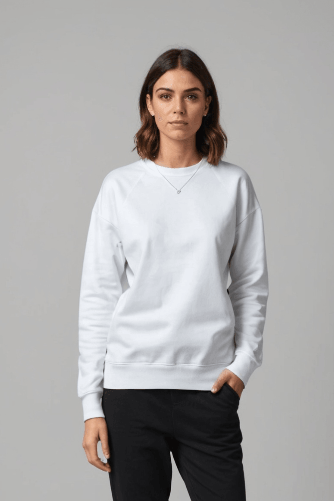 Unisex Plain White Sweatshirt