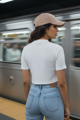 Women's Drapelet Fashion White Crop Top