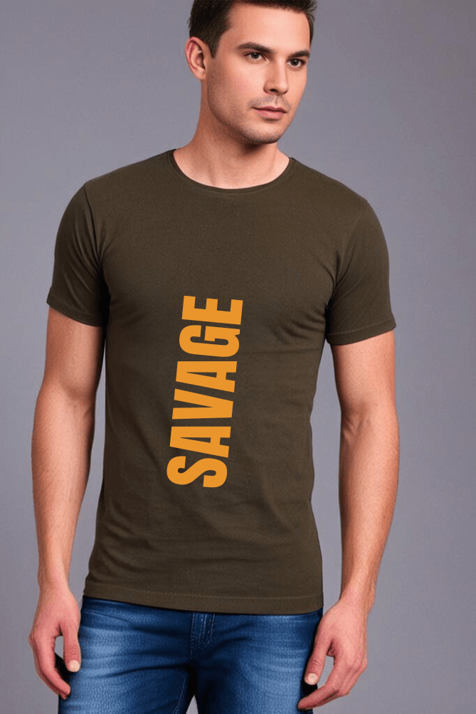 Men's Round Neck Half Sleeve Savage T-Shirt