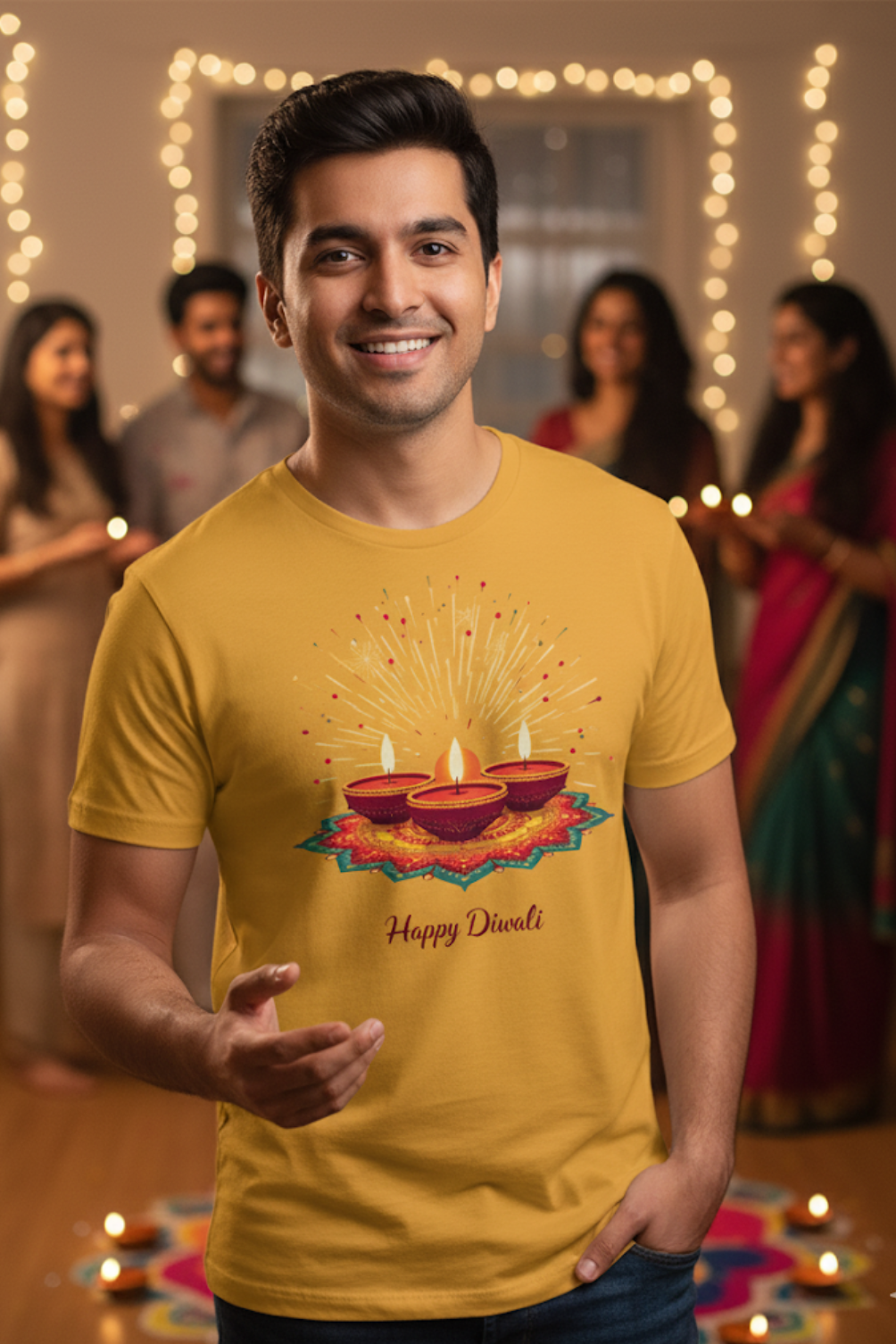 Unisex Happy Diwali Celebration Classic Crew T-Shirt