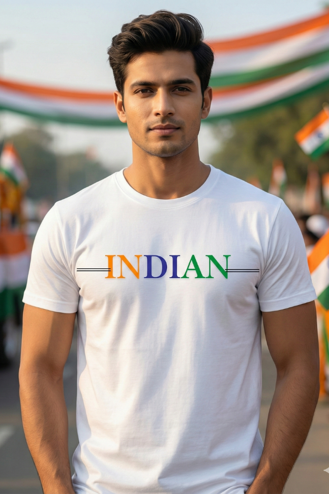 Men's INDIAN Tricolor Statement Classic Crew T-Shirt
