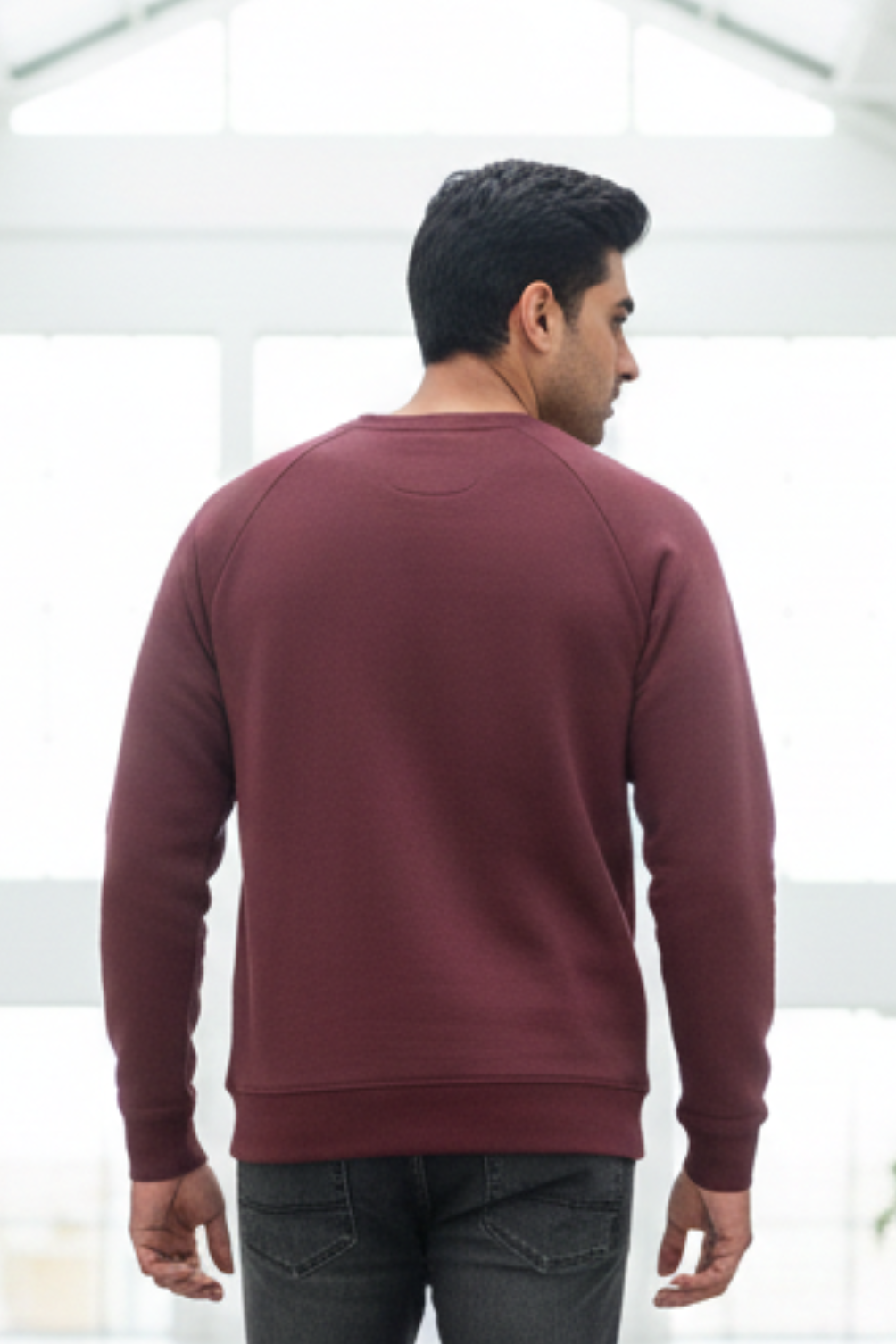 Men's Plain Maroon Sweatshirt