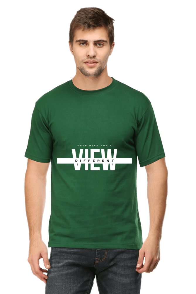 Men's Round Neck Half Sleeve Different View T-Shirt