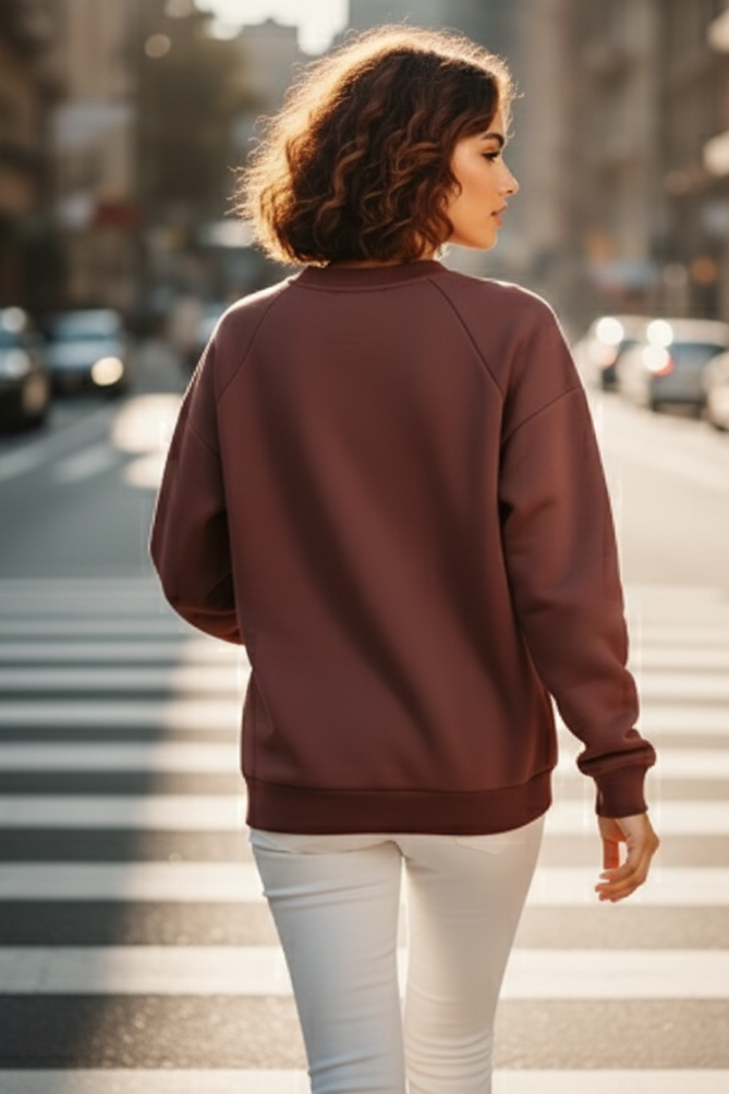 Women's Plain Maroon Sweatshirt