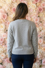 Women's Grey Winter Bloom: Floral Script Sweatshirt
