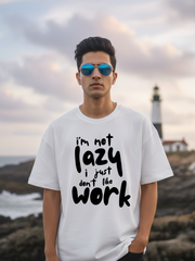 Unisex White Lazy Terry Cotton Oversized T-shirt