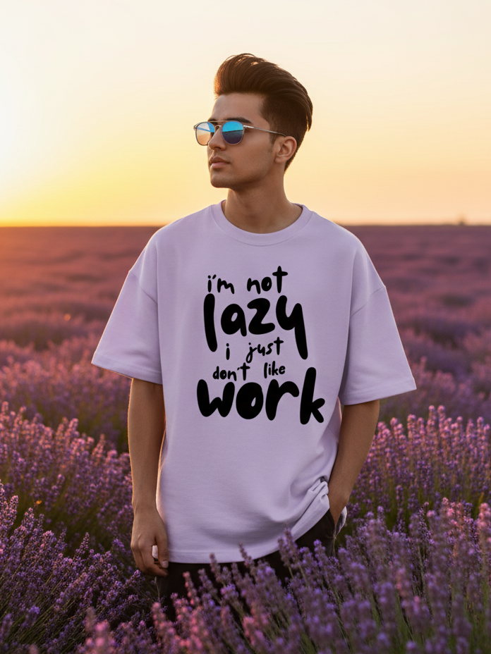 Unisex Lavender Lazy Terry Cotton Oversized T-shirt
