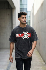 Men's Real OG Lightweight Oversized Acid Wash Black T-Shirt