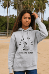Kids Grey Melange Unisex Beach Vibes Hooded Sweatshirt - Drapelet