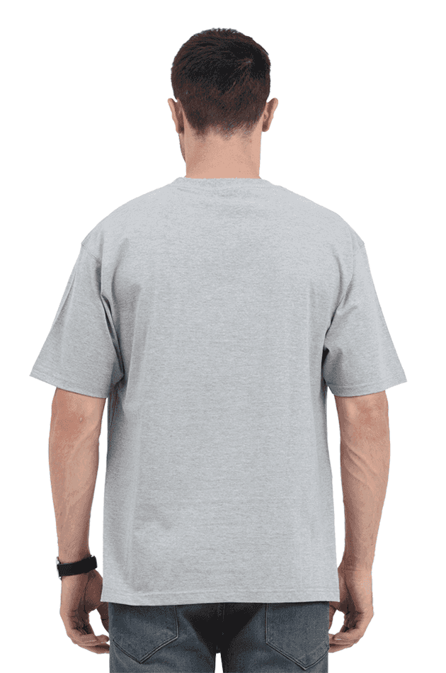 Unisex Grey Melange Oversized Standard Tshirt