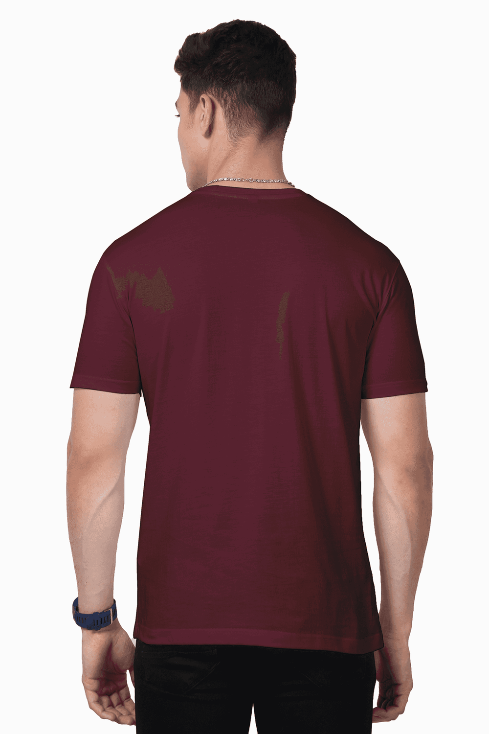 Unisex Round Neck Maroon Half Sleeve Premium Supima T-shirt - Drapelet