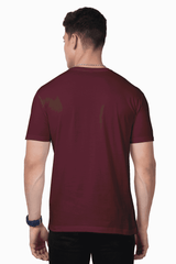 Unisex Round Neck Maroon Half Sleeve Premium Supima T-shirt - Drapelet