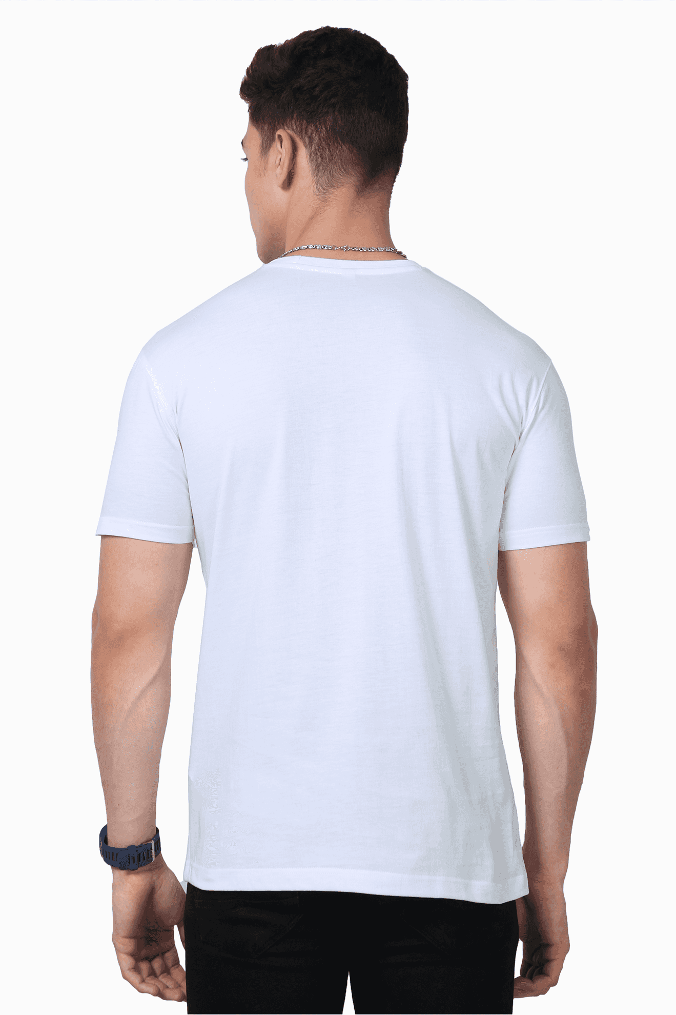 Unisex Round Neck White Half Sleeve Premium Supima T-shirt - Drapelet