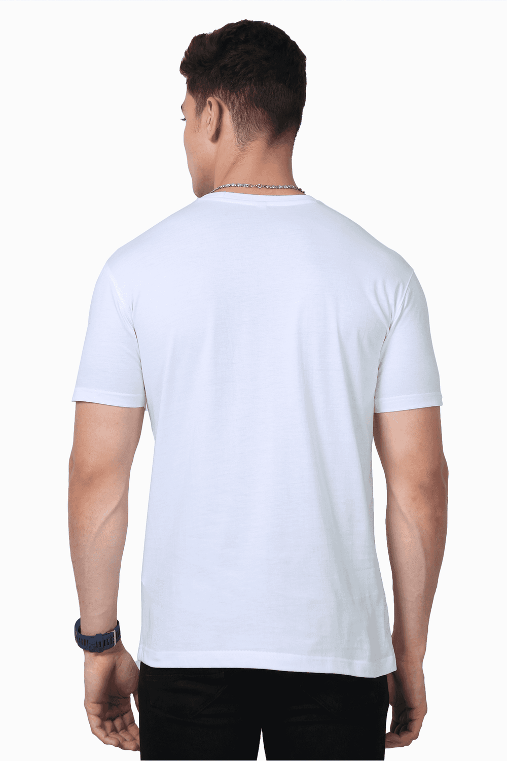Unisex Round Neck White Half Sleeve Premium Supima T-shirt - Drapelet
