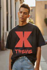 Unisex Black Extreme Terry Cotton Oversized T-shirt