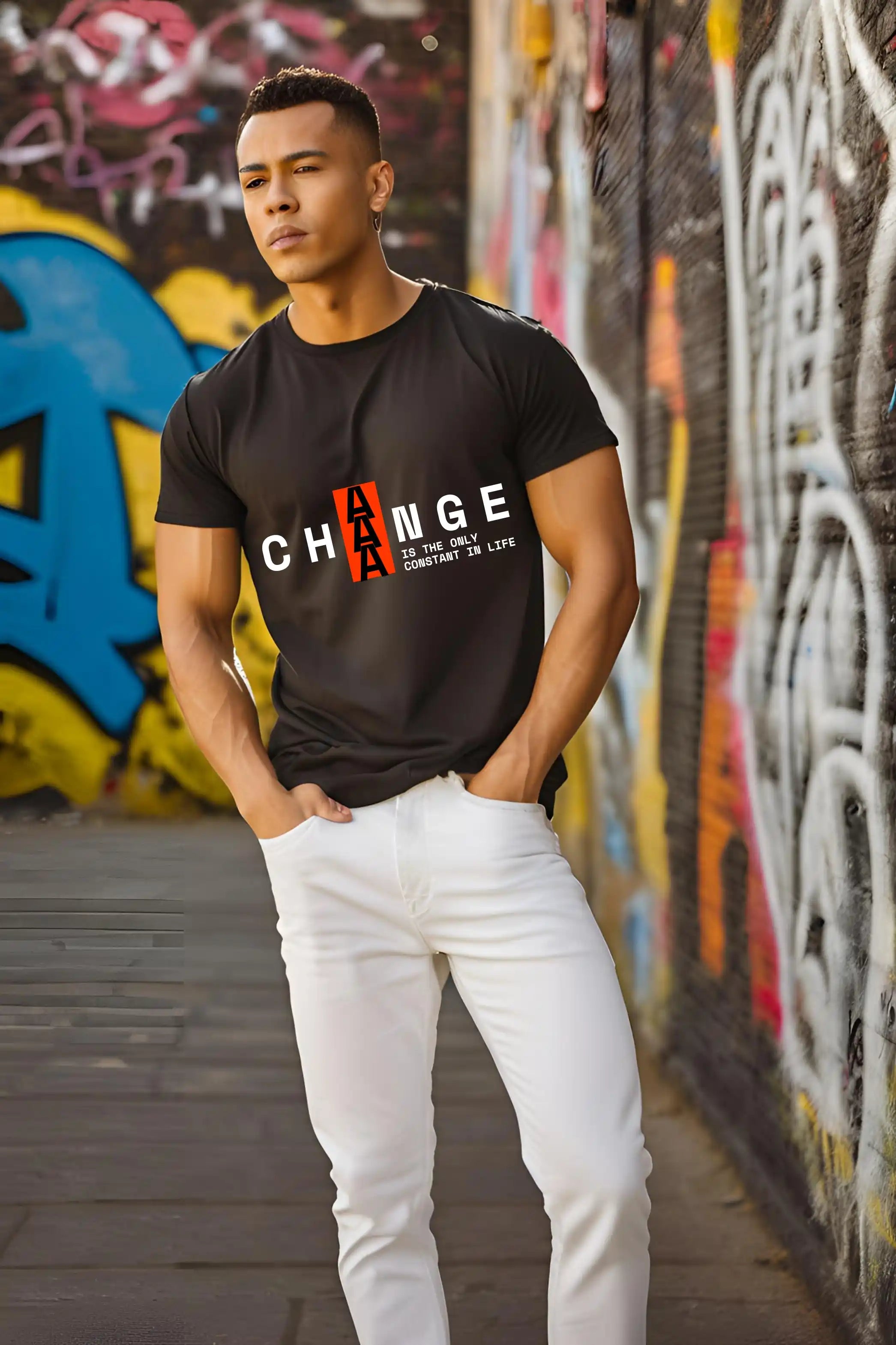 Unisex Black "Change is Constant" Premium Supima T-Shirt