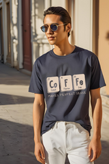 Unisex Navy-Blue "Coffee Elements" Premium Supima T-Shirt