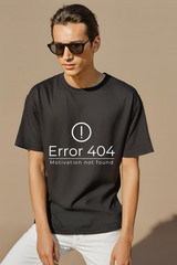 Unisex Black "Error 404: Motivation Not Found" Premium Supima T-Shirt