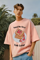 Unisex Flamingo Foodie Terry Cotton Oversized T-shirt