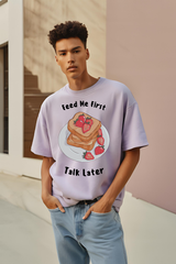 Unisex Lavender Foodie Terry Cotton Oversized T-shirt