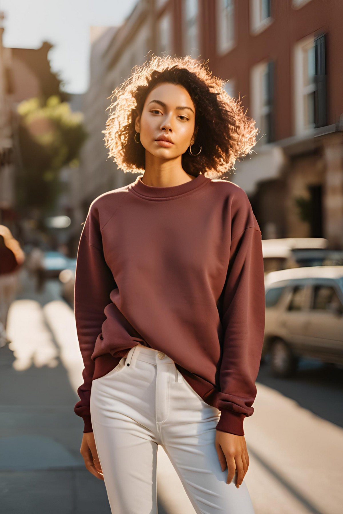 Unisex Plain Maroon Sweatshirt