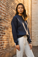 Unisex Plain Navy Blue Sweatshirt