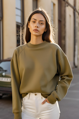 Unisex Plain Olive Green Sweatshirt