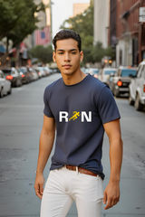 Unisex Navy Blue "RUNNING" Premium Supima T-Shirt